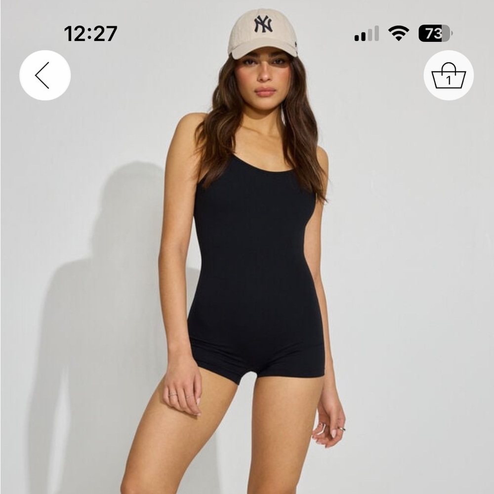 Sleek Black Women's Bike romper